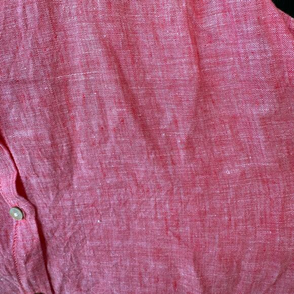 Christian Siriano Pink 100% Linen Sleeveless Button Front Tank Top M Summer - Picture 3 of 6